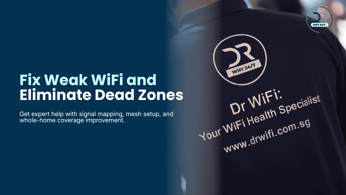 A homeowner and a Dr. WiFi technician reviewing a home network layout on a tablet, with call to action: Book a Consultation with Dr. WiFi Today.